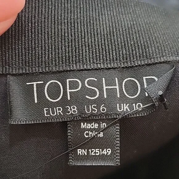 TOPSHOP Black Applique Skirt Size 6 NWT - Picture 7 of 13